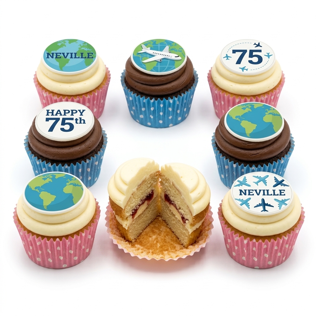 Travel Theme Birthday Cupcakes