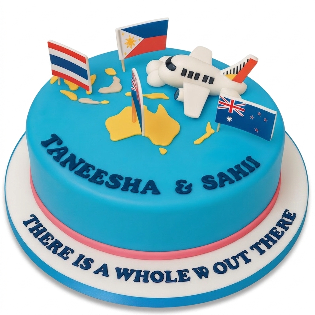 Travel Theme World Map Birthday Cake