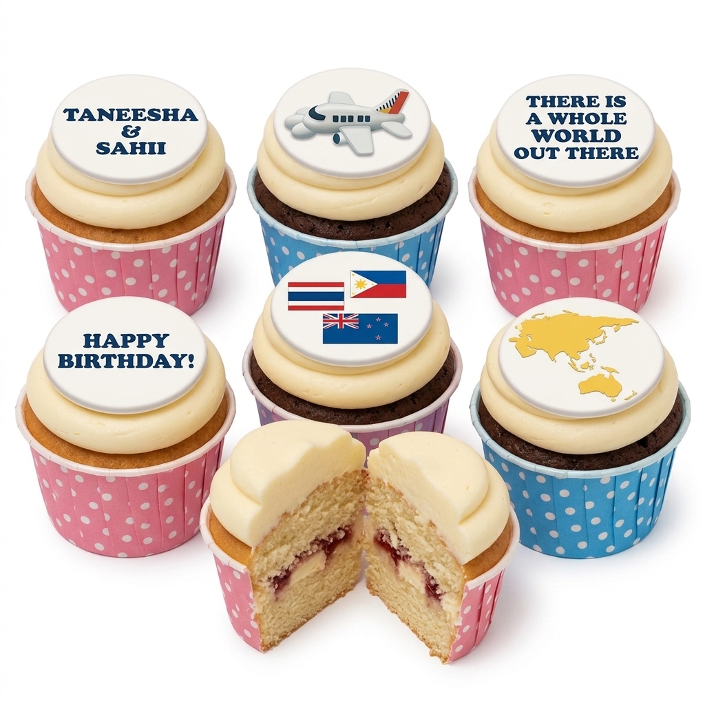 Travel Theme Birthday Cupcakes