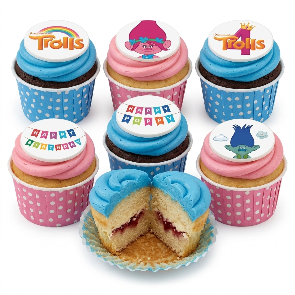 DreamWorks Trolls Birthday Cupcakes