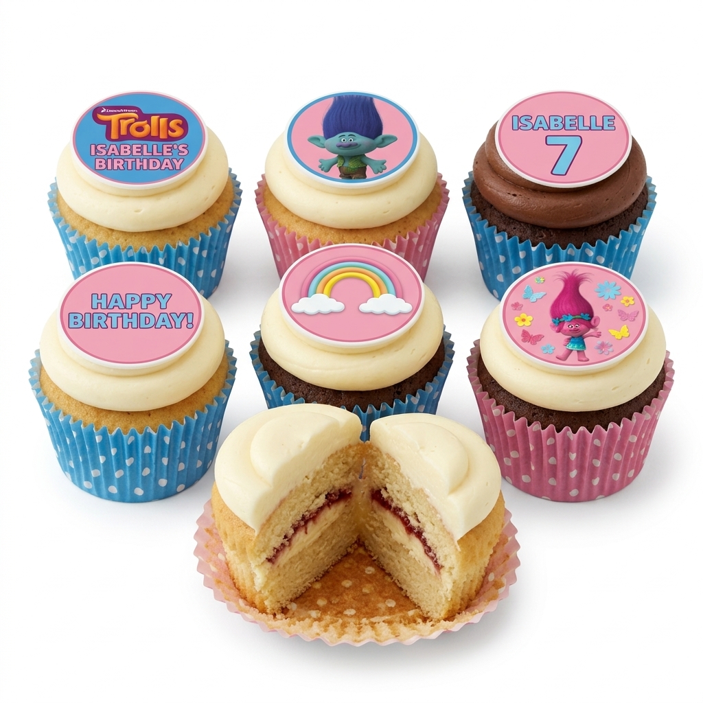 Trolls Birthday Cupcakes for Kids