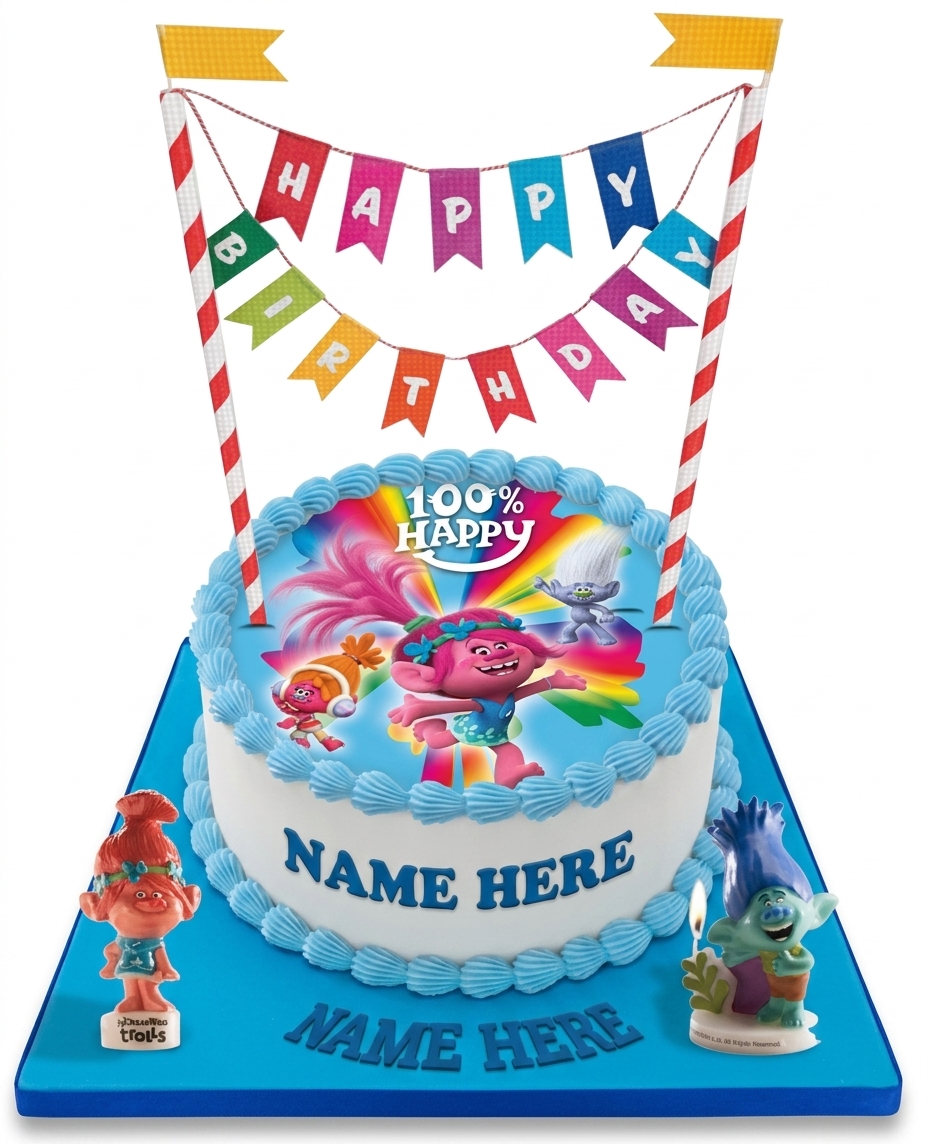 Trolls Birthday Cake