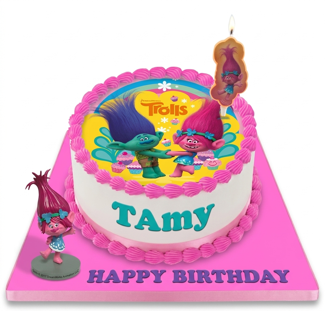 Trolls Birthday Cake
