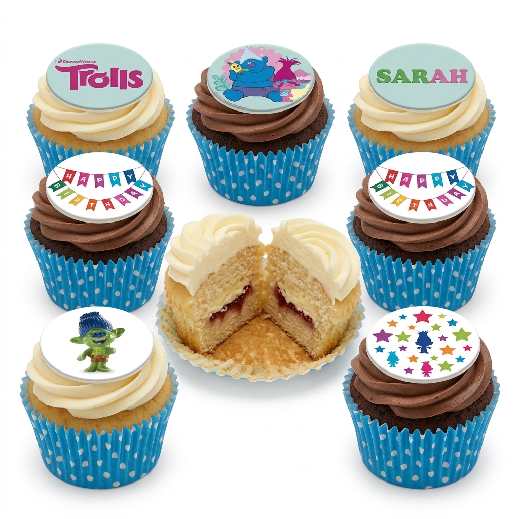DreamWorks Trolls Birthday Cupcakes