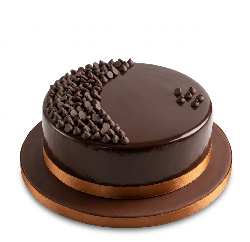 Chocolate Chip Glaze Birthday Cake