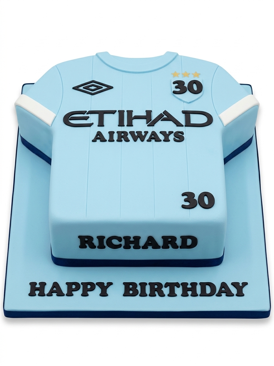 Manchester City Football Shirt Birthday Cake