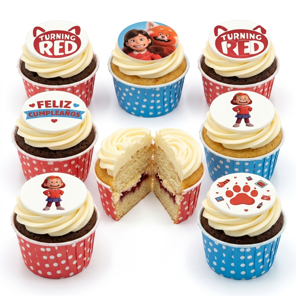Turning Red Birthday Cupcakes