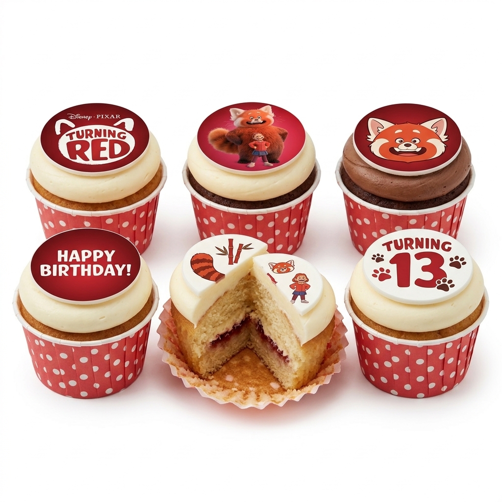 Disney Pixar Turning Red Birthday Cupcakes
