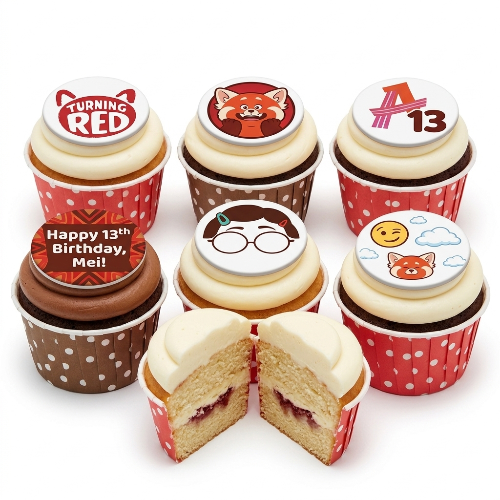 Turning Red Birthday Cupcakes