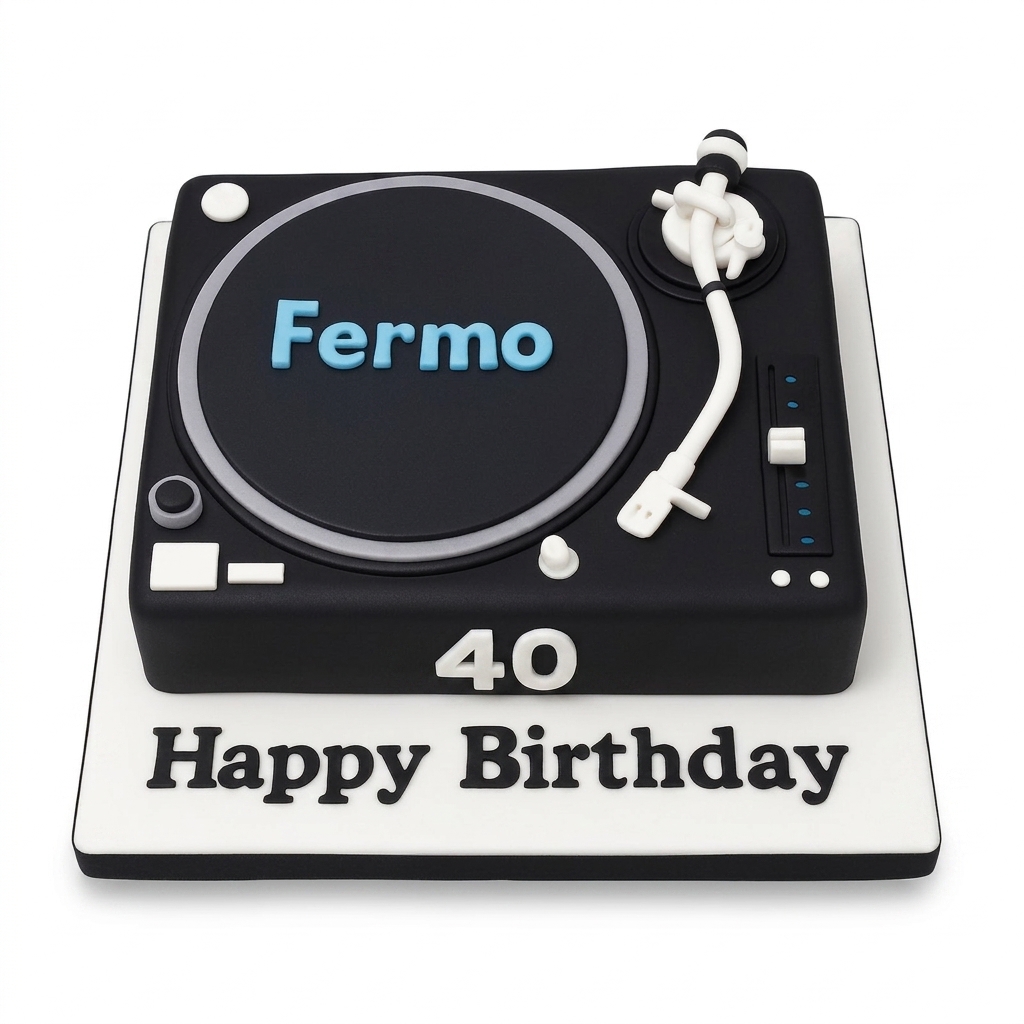 DJ Turntable Birthday Cake for Him