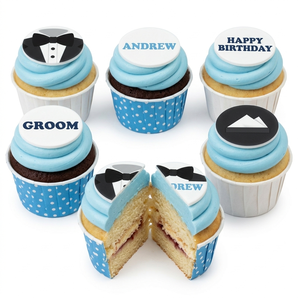 Tuxedo Birthday Cupcakes for Him