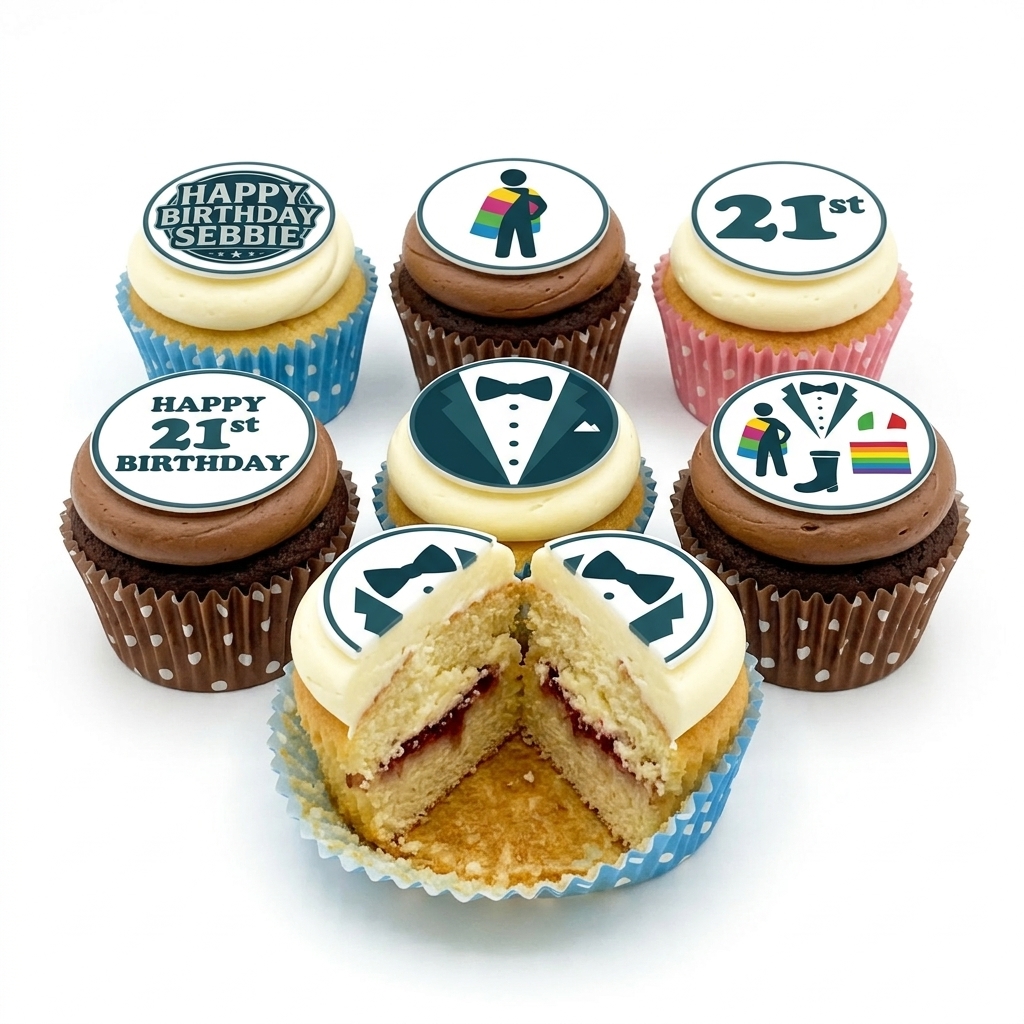 Gentleman's Tuxedo Birthday Cupcakes