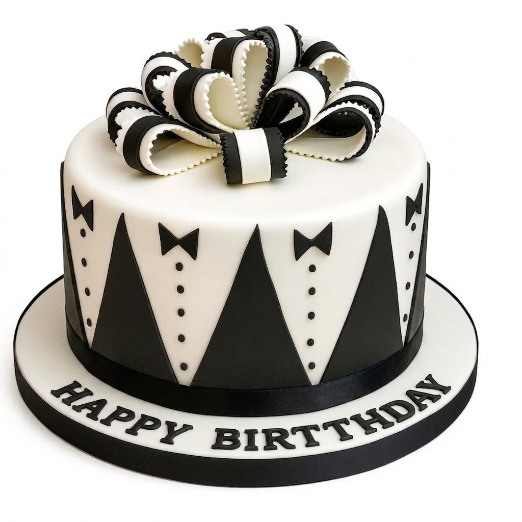 Elegant Tuxedo Birthday Cake