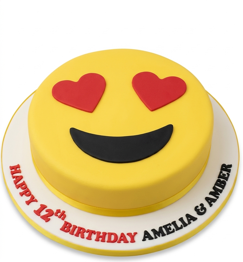 Emoji Heart Eyes Birthday Cake