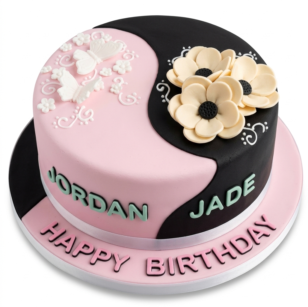 Elegant Floral Butterfly Birthday Cake