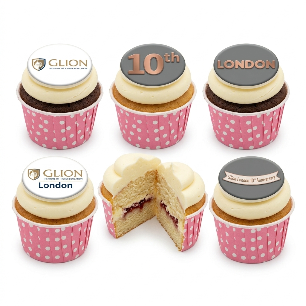 Custom Logo Corporate Anniversary Cupcakes