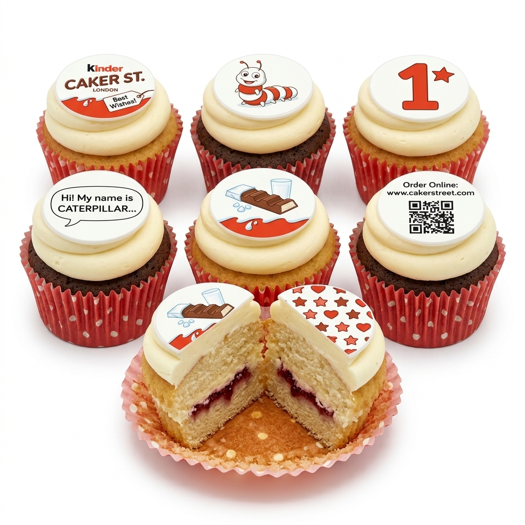 Caterpillar & Kinder Theme Birthday Cupcakes