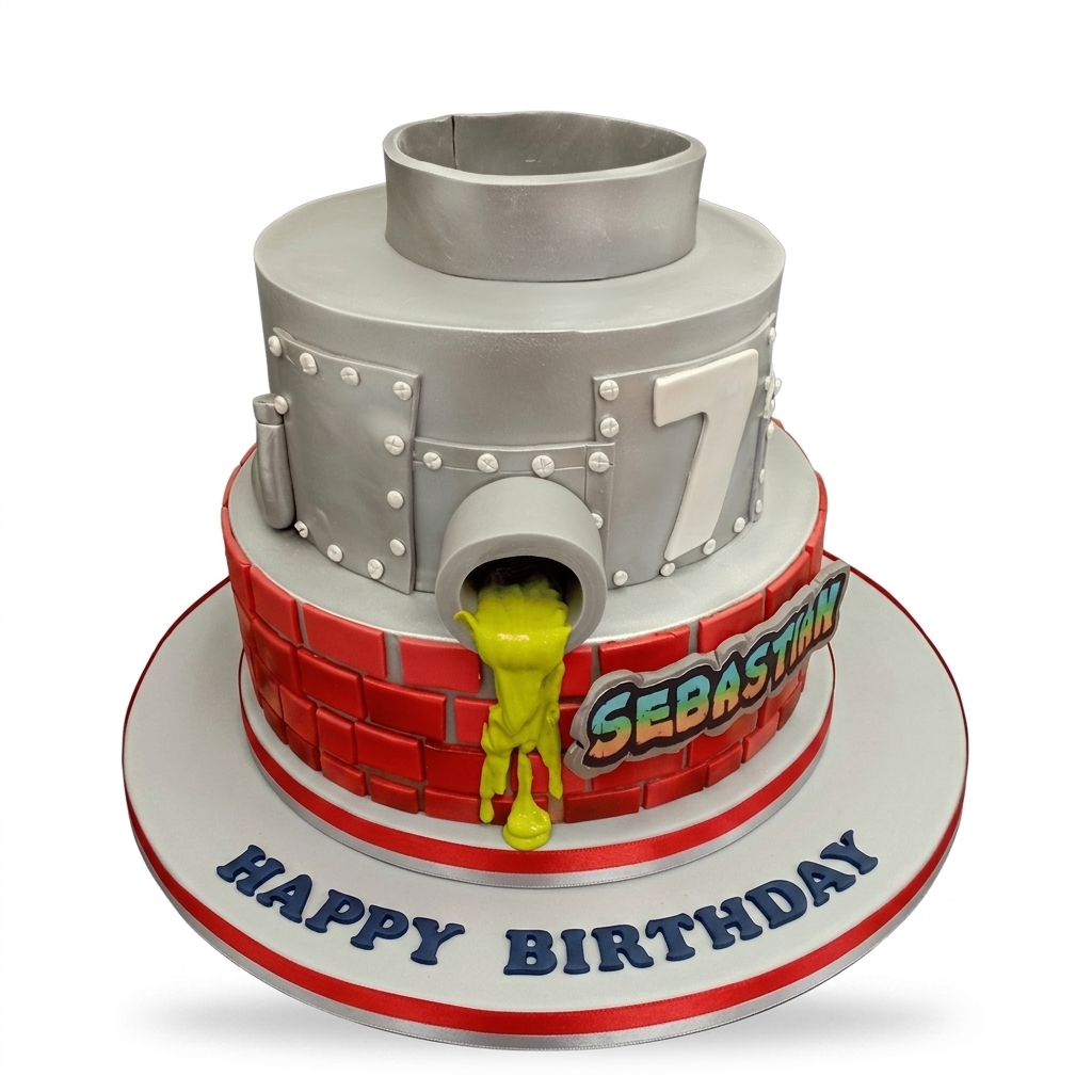Monster Sewer Pipe Kids Birthday Cake