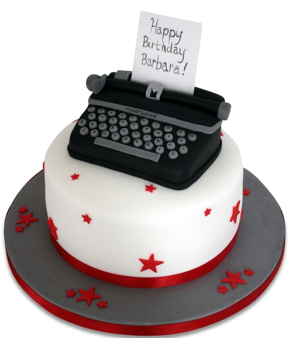 Typewriter Birthday Cake