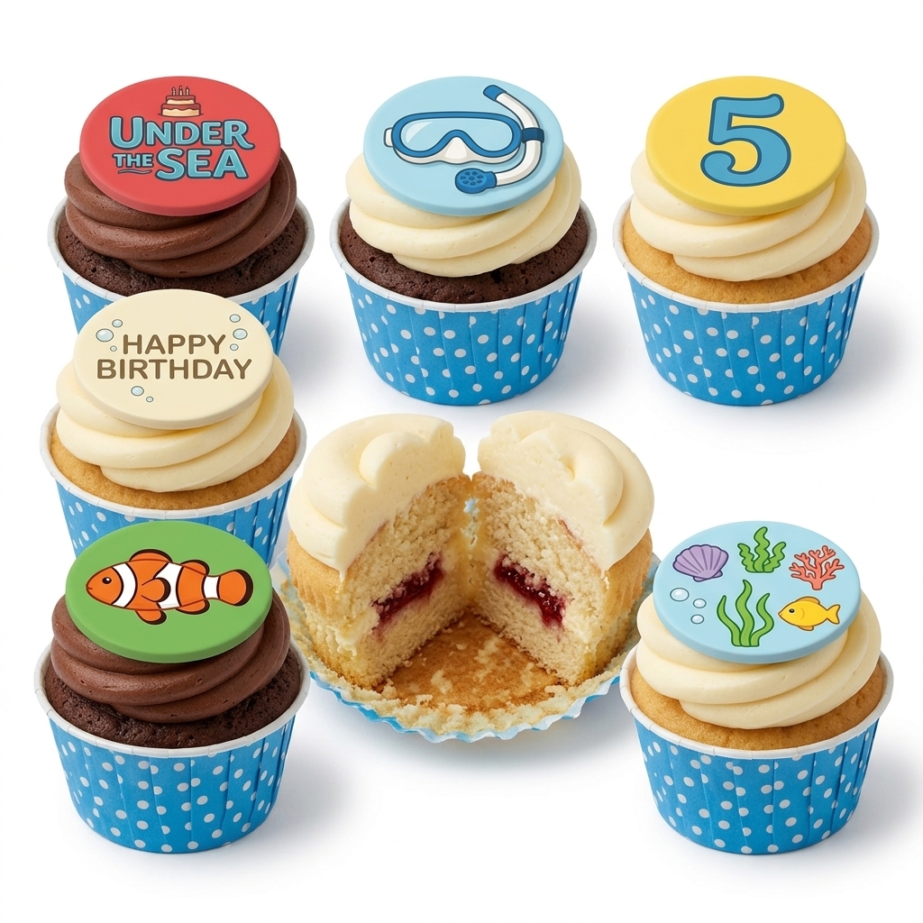 Under the Sea Birthday Cupcakes for Kids