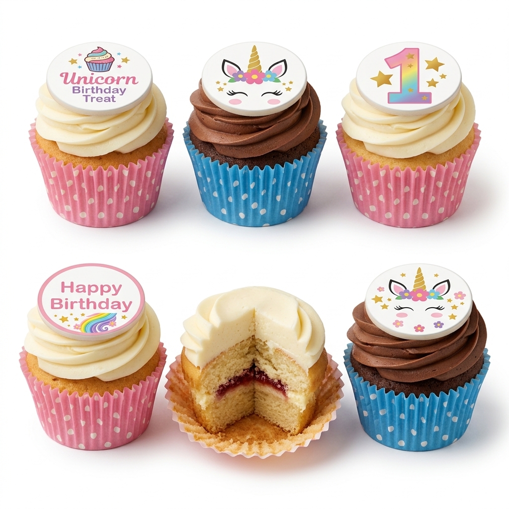 Unicorn Birthday Cupcakes for Kids