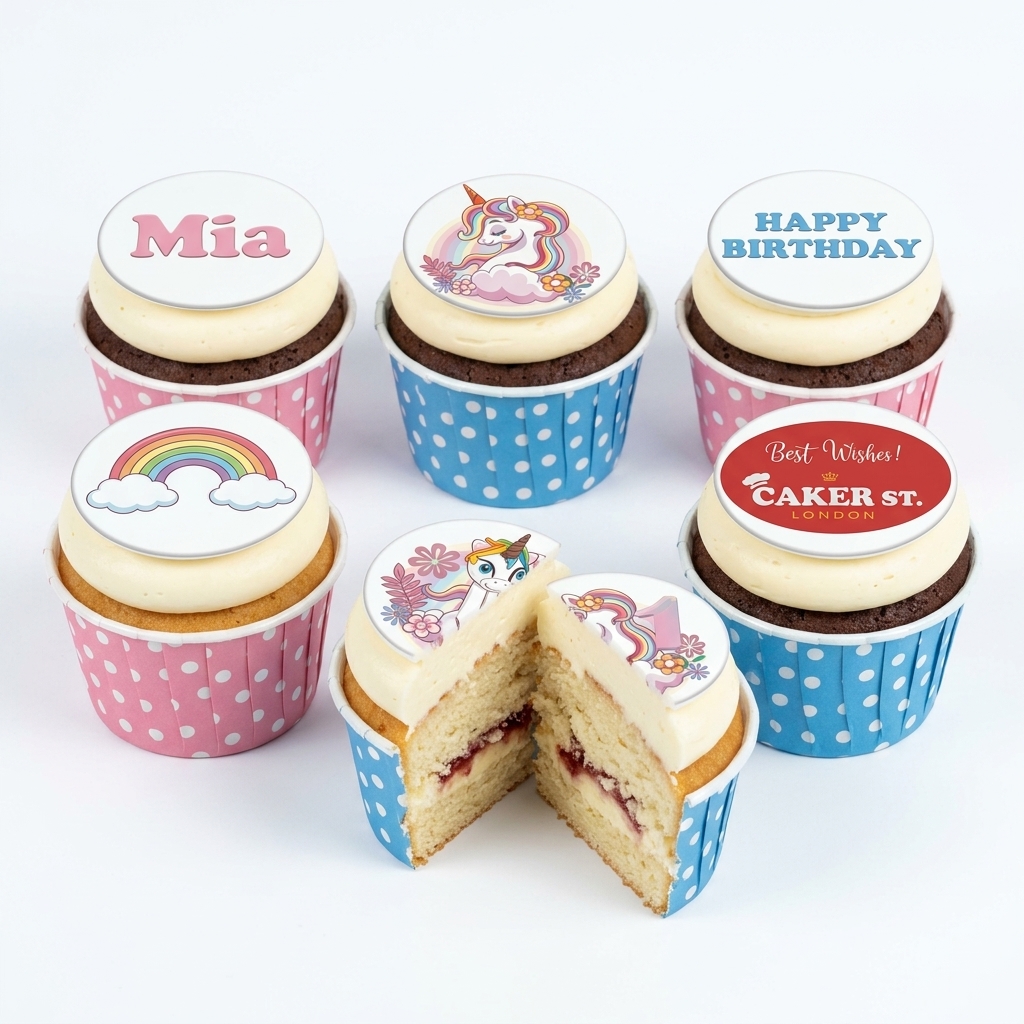 Unicorn Rainbow Birthday Cupcakes for Girls