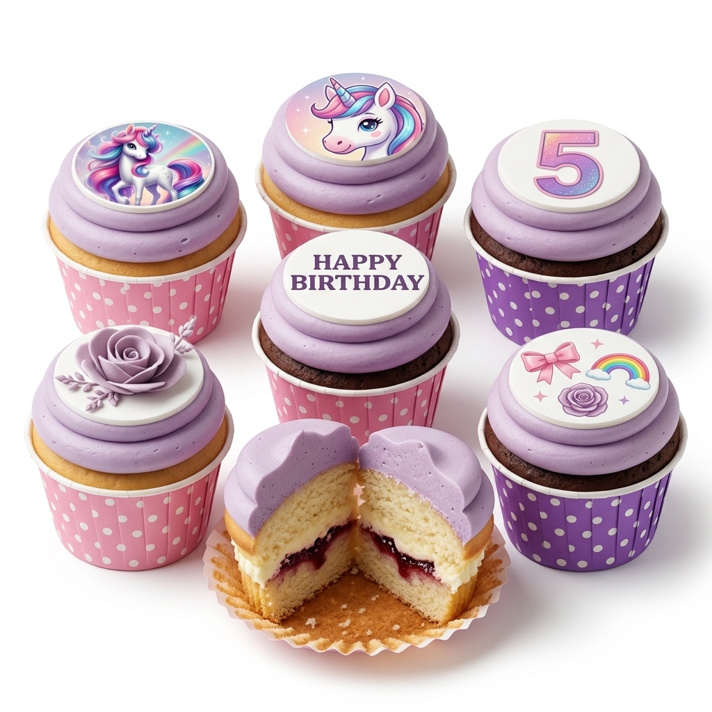 Unicorn Birthday Cupcakes for Girls