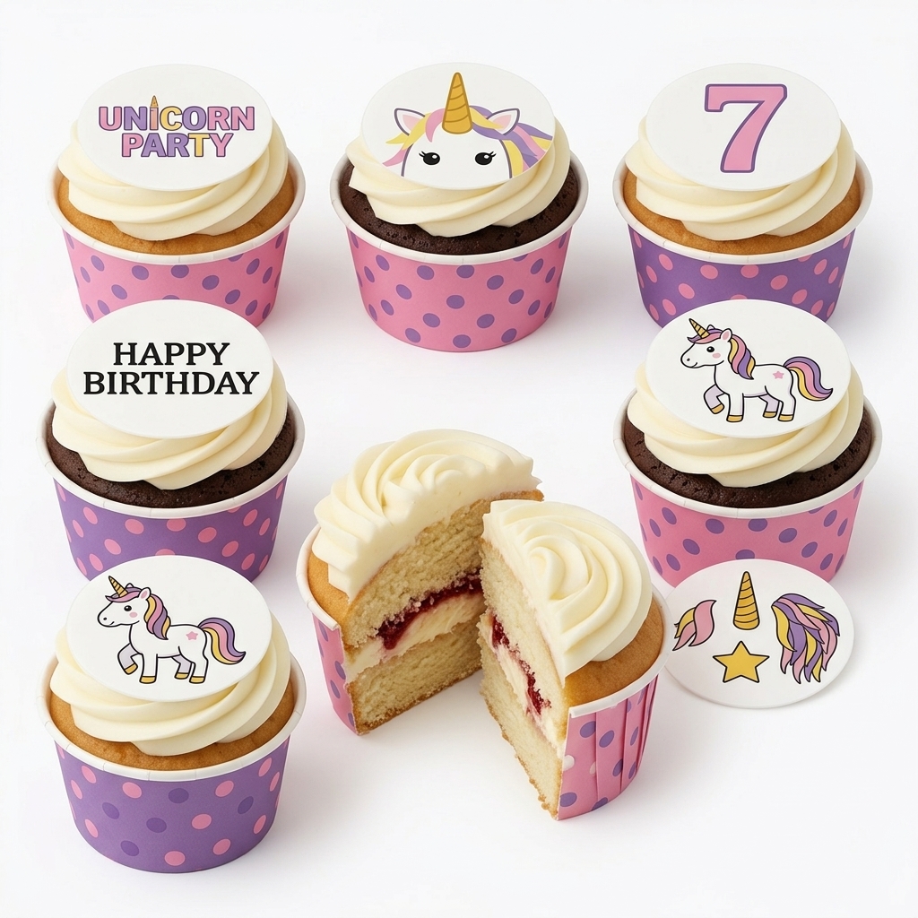 Unicorn Birthday Cupcakes for Girls