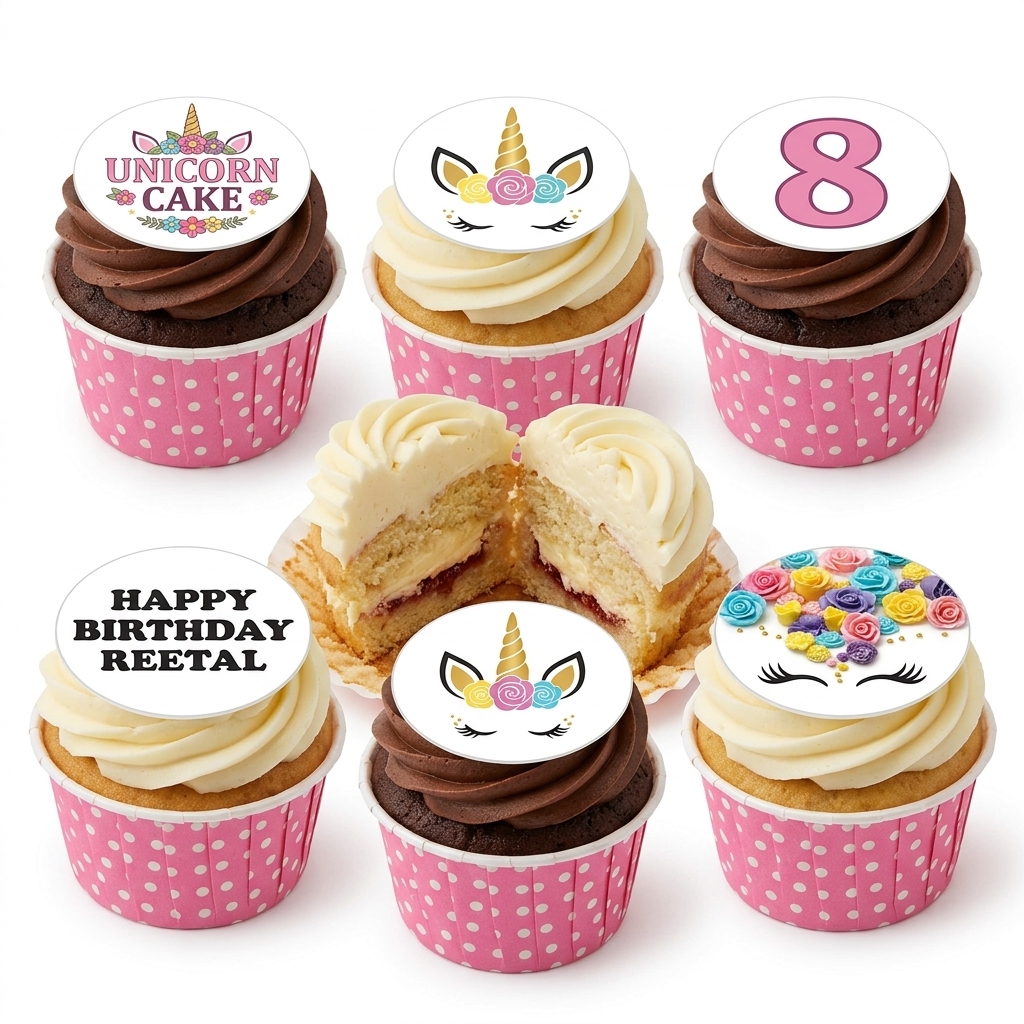 Unicorn Birthday Cupcakes for Girls