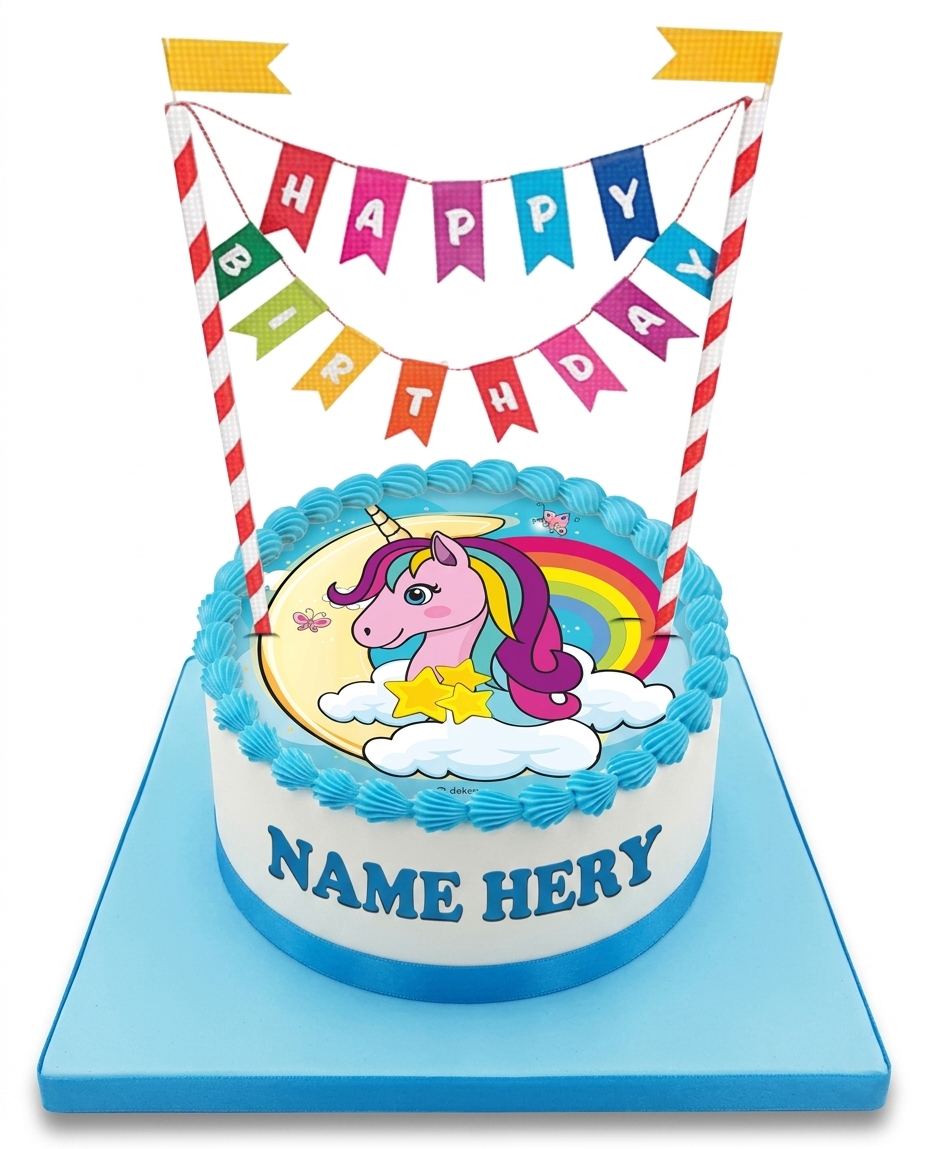 Unicorn Rainbow Birthday Cake
