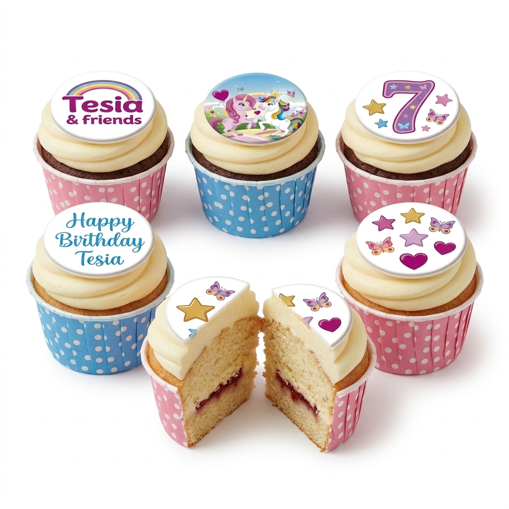 Unicorn & Butterfly Birthday Cupcakes for Girls