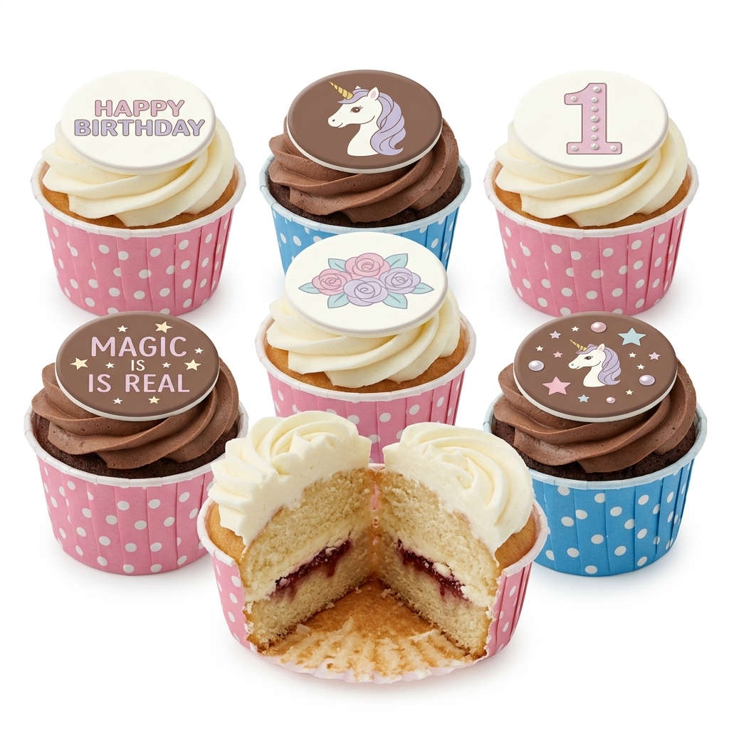 Magical Unicorn & Floral Birthday Cupcakes