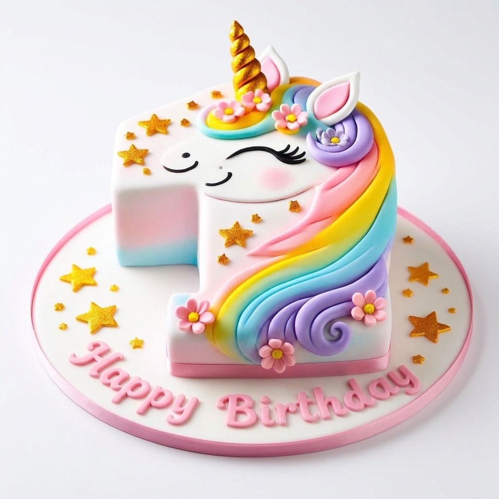 Unicorn 1st Birthday Cake