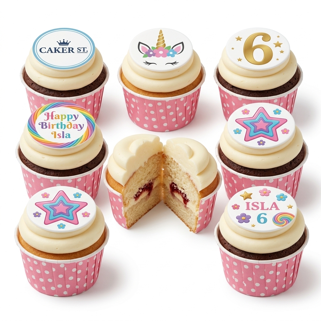 Unicorn Birthday Cupcakes with Custom Age