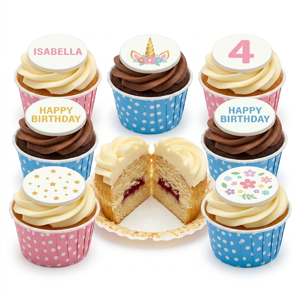 Enchanted Unicorn & Floral Birthday Cupcakes