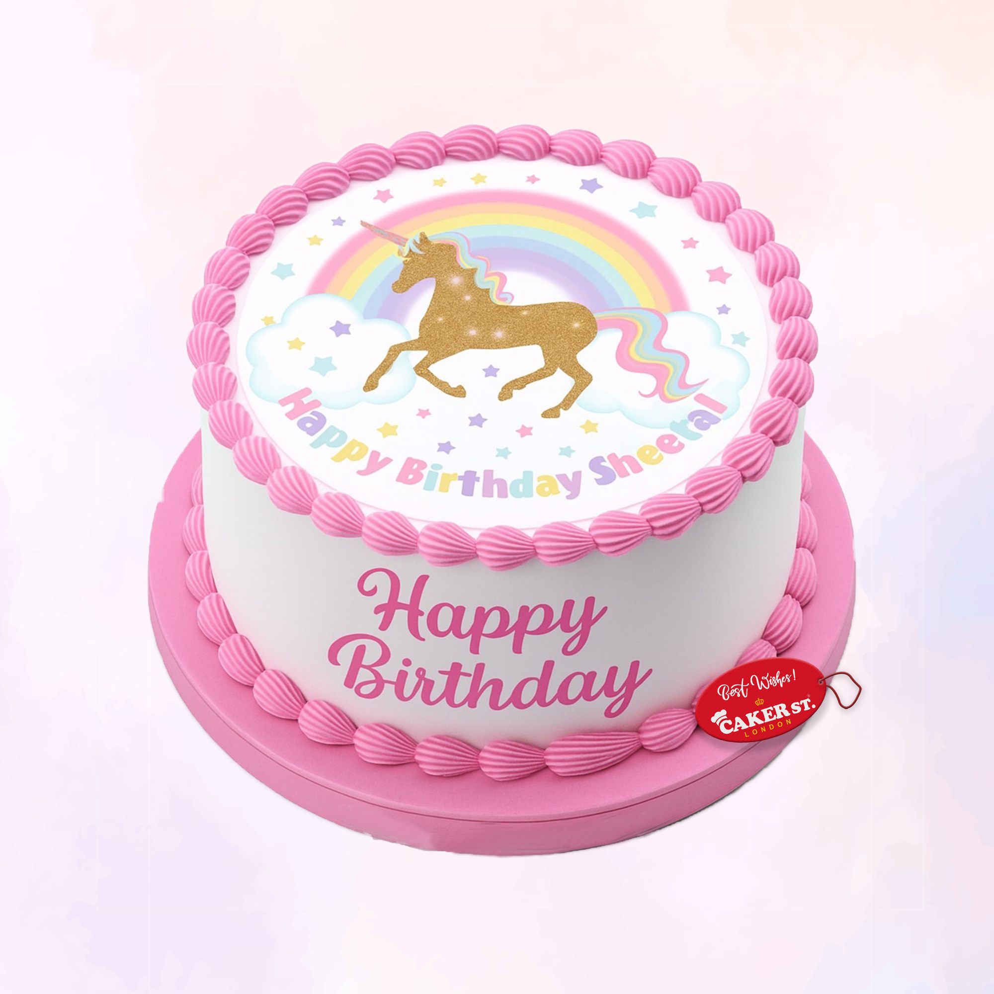Unicorn Photo Cake for Girls
