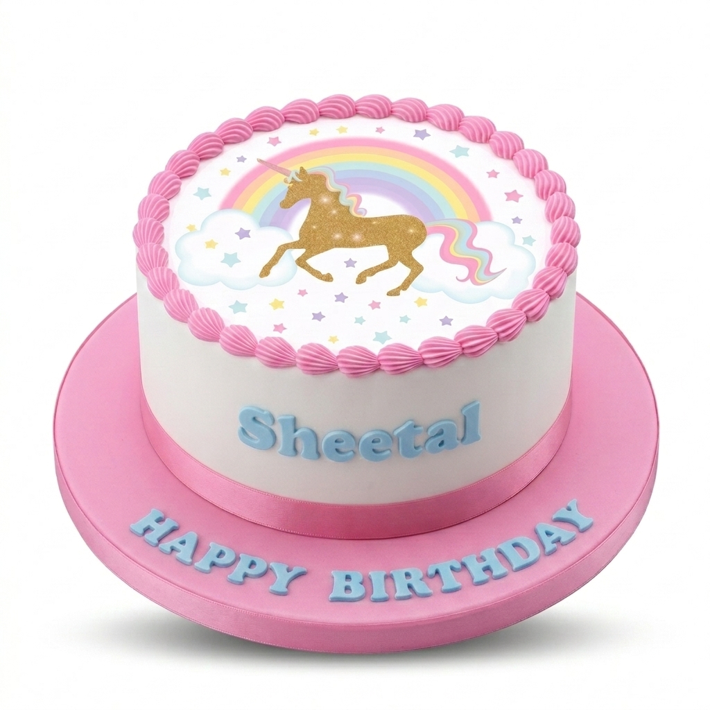 Unicorn Rainbow Birthday Cake