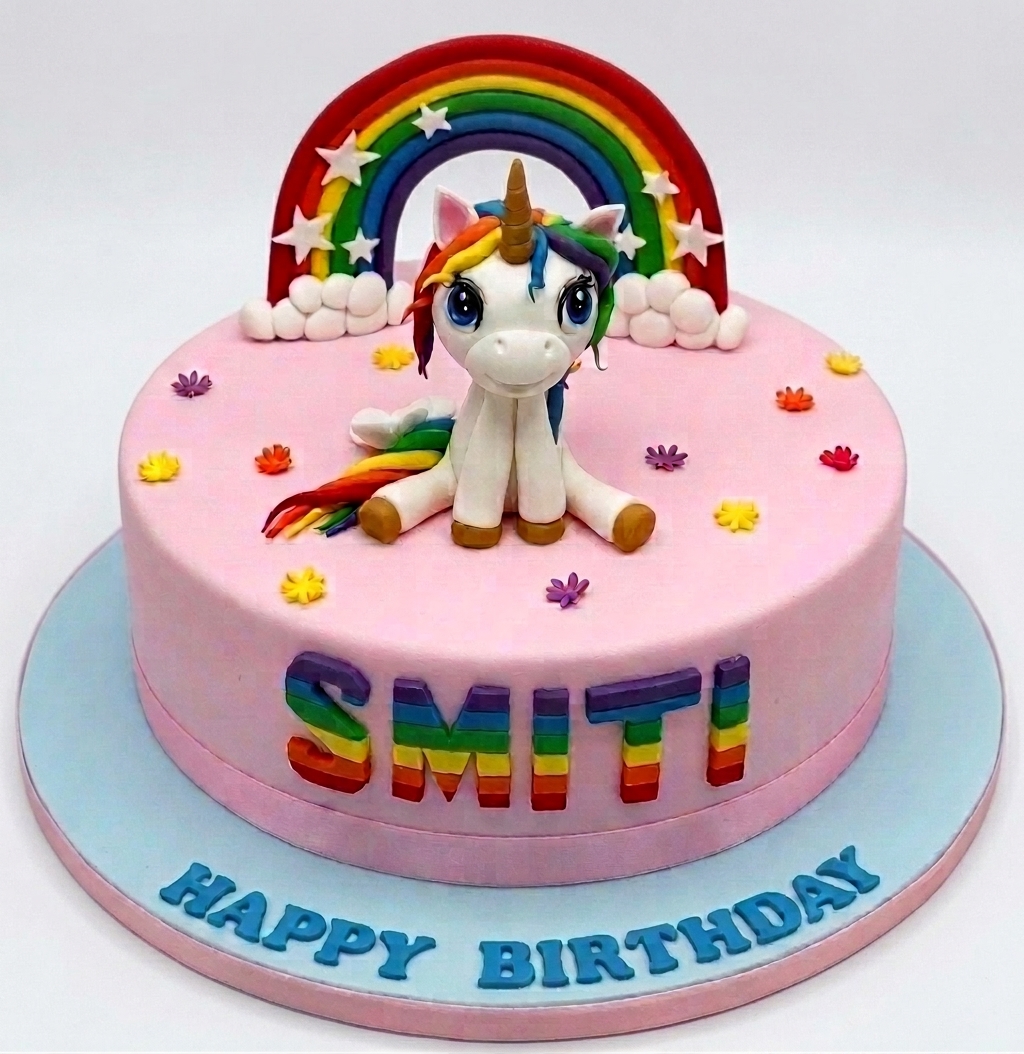 Unicorn Rainbow Birthday Cake for Girls