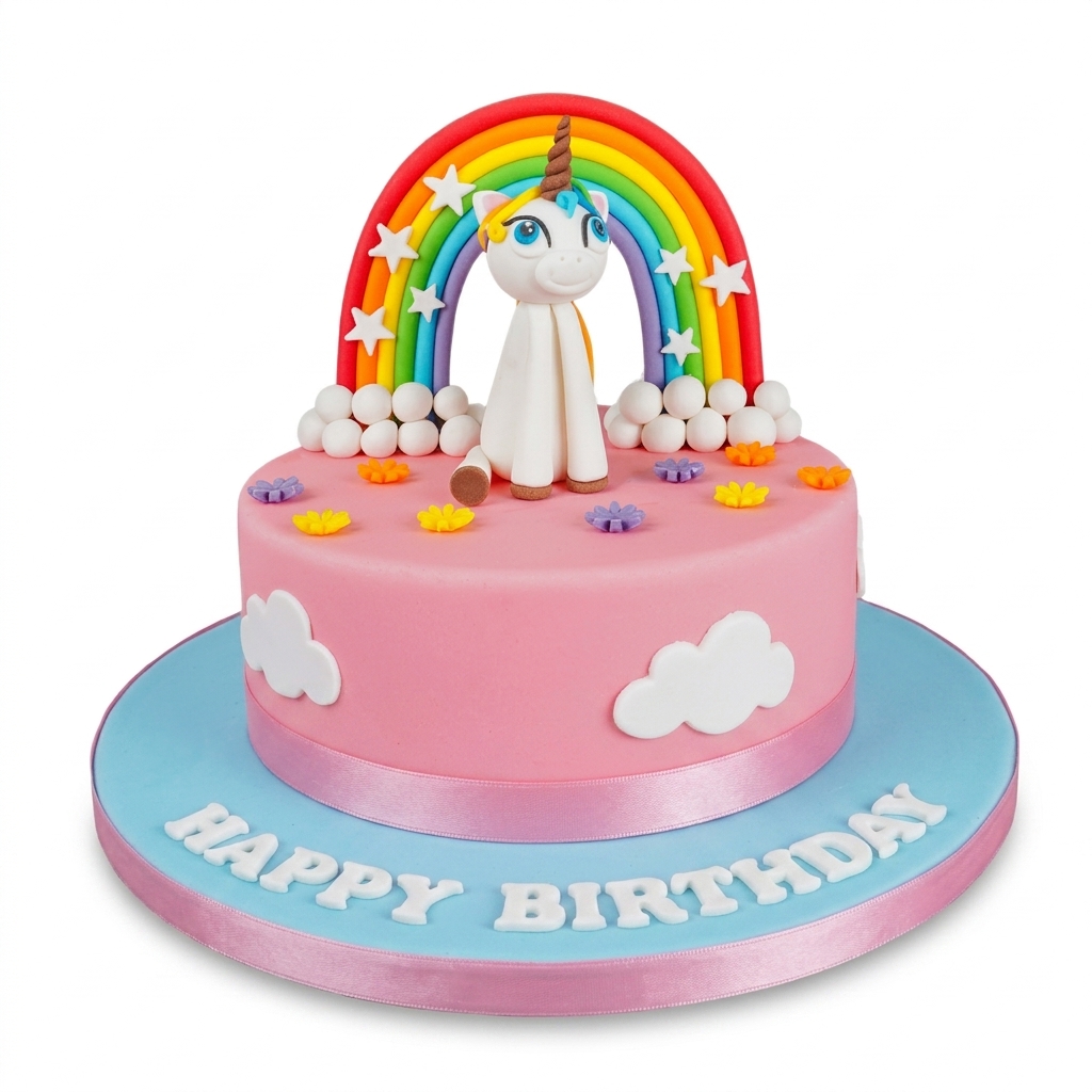 Unicorn Rainbow Birthday Cake for Girls