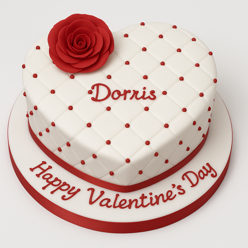 Valentines Cake With Roses On Top