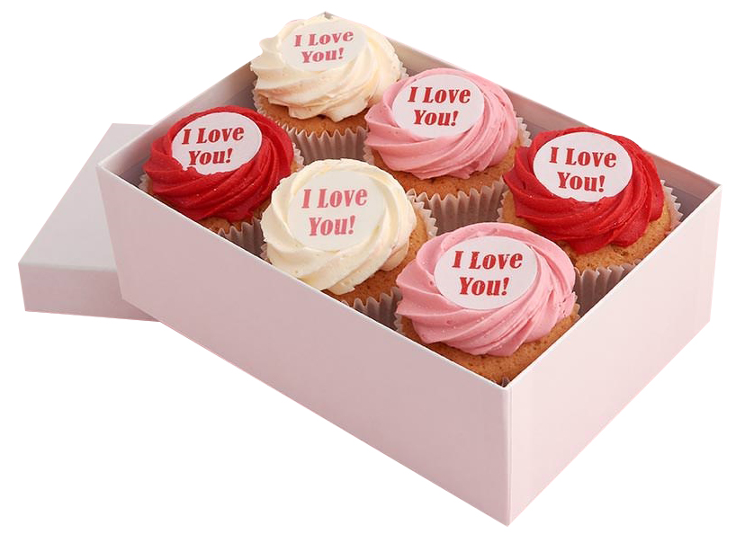 Valentines Cupcakes With I love you Message