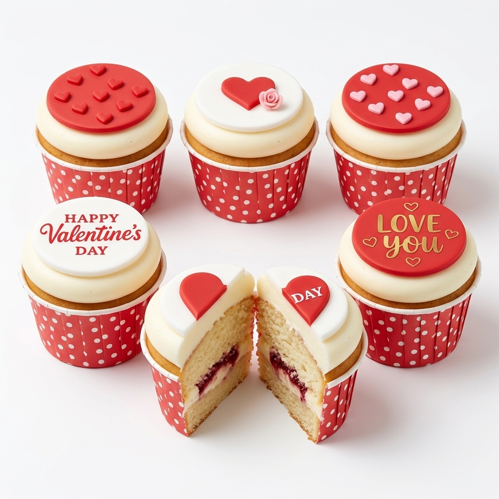 Valentine's Day Love Heart Cupcakes