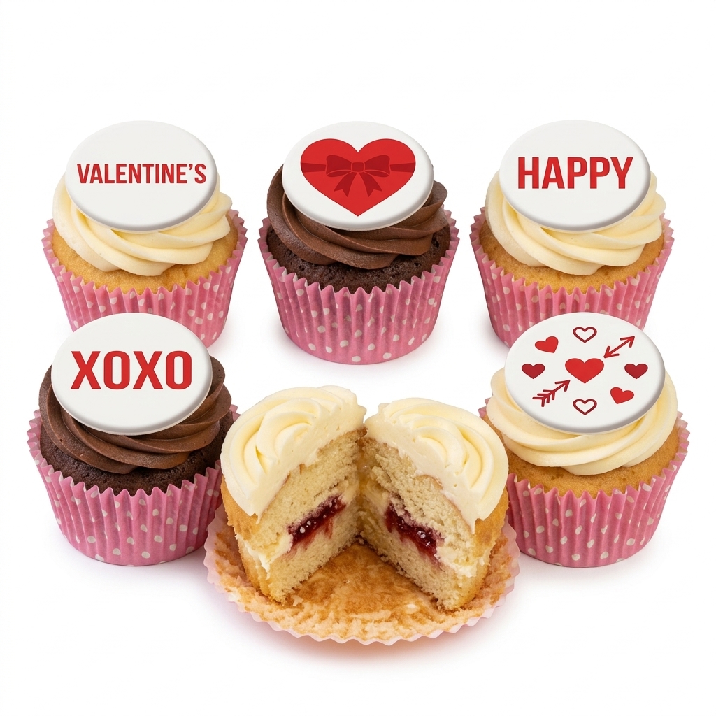 Valentine's Day Love Heart Cupcakes