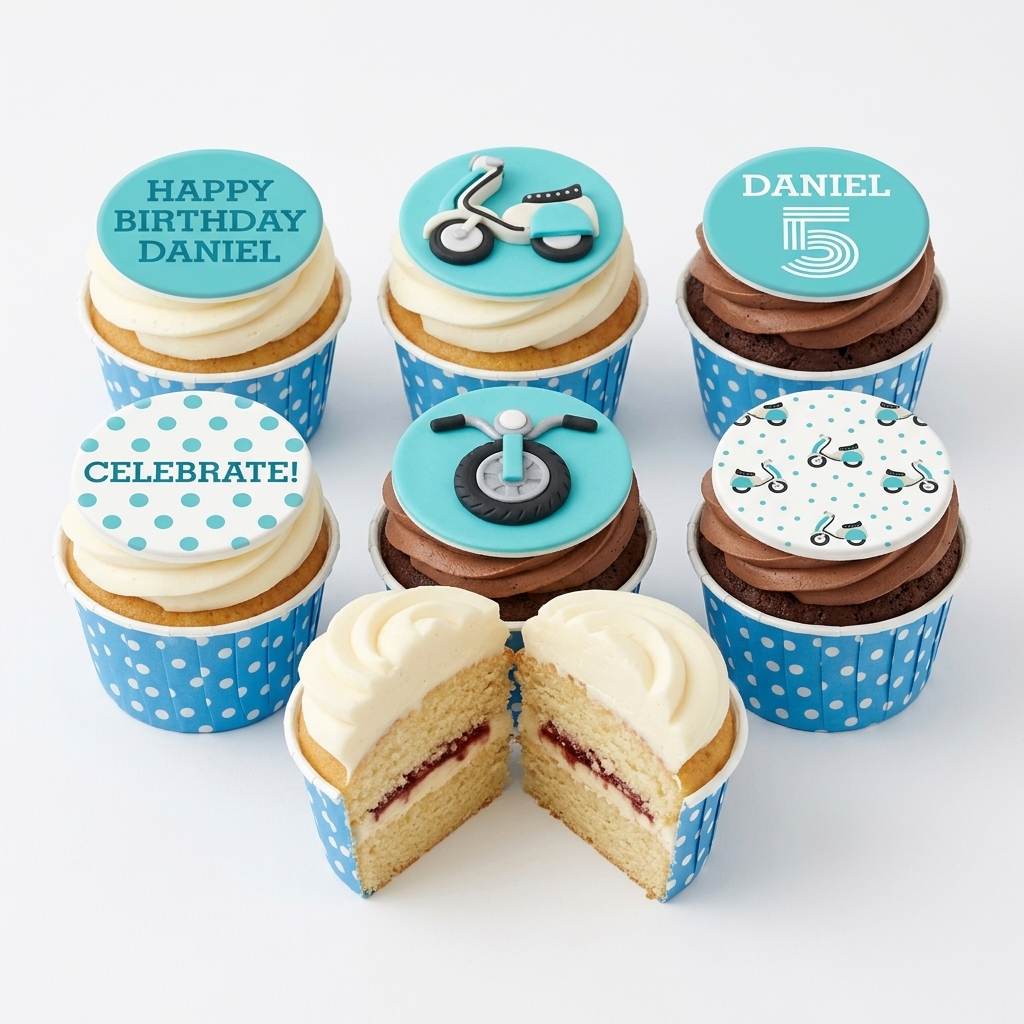 Scooter Birthday Cupcakes for Boys