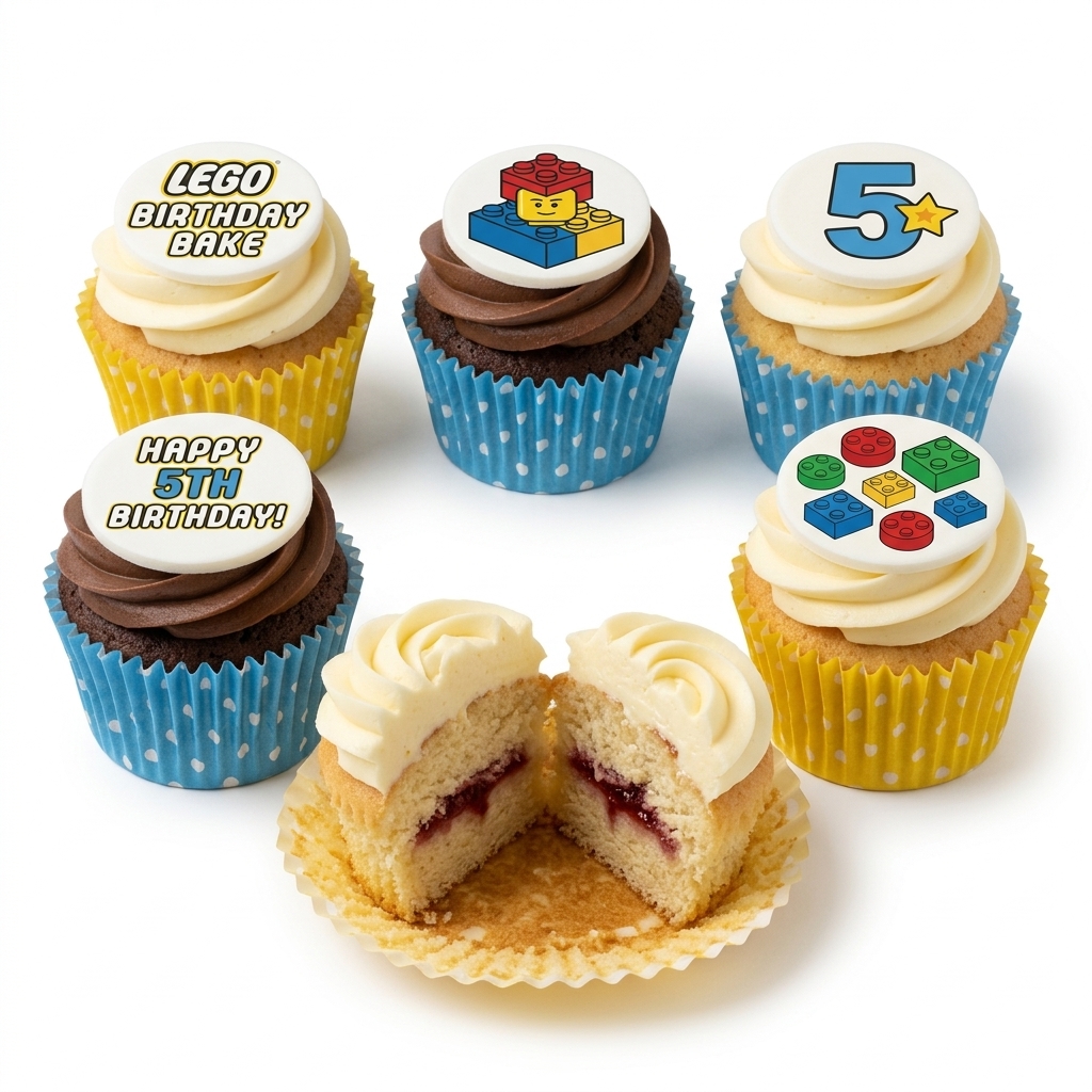 Custom Age LEGO Birthday Cupcakes