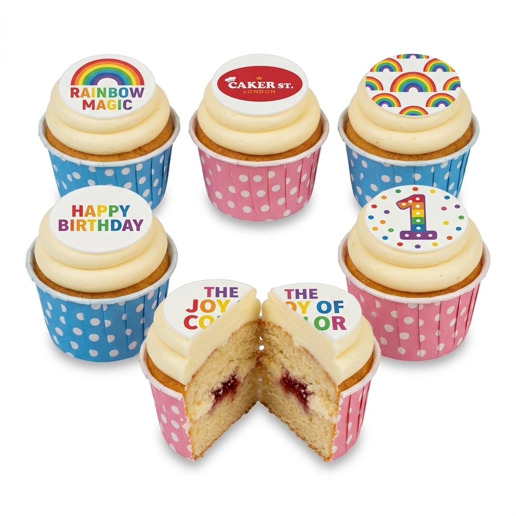 Rainbow Birthday Cupcakes
