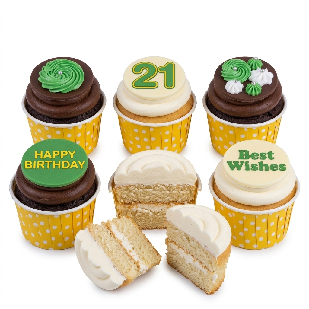 Personalised Birthday Cupcakes with Custom Toppers