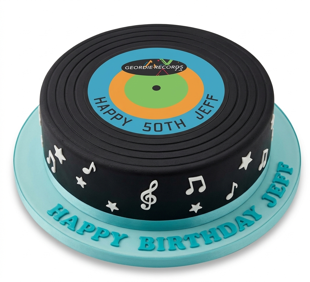 Vinyl Record Music Birthday Cake