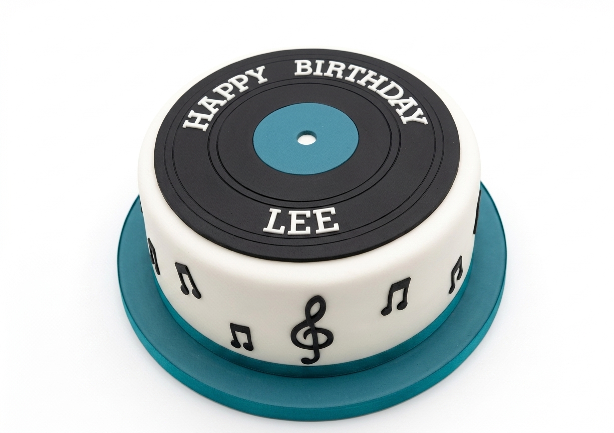 Vinyl Record Music Birthday Cake