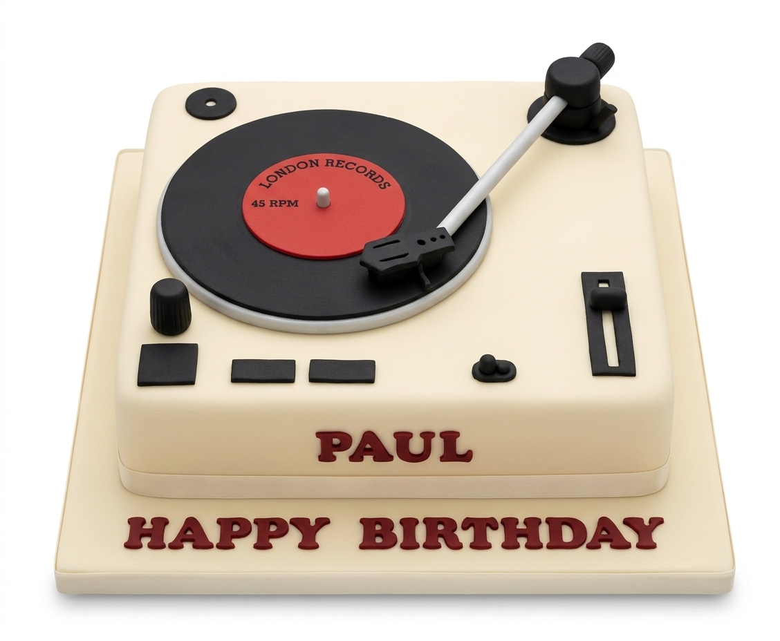Record Player Birthday Cake for Music Lovers